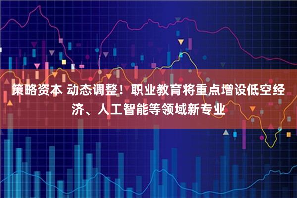策略资本 动态调整！职业教育将重点增设低空经济、人工智能等领域新专业